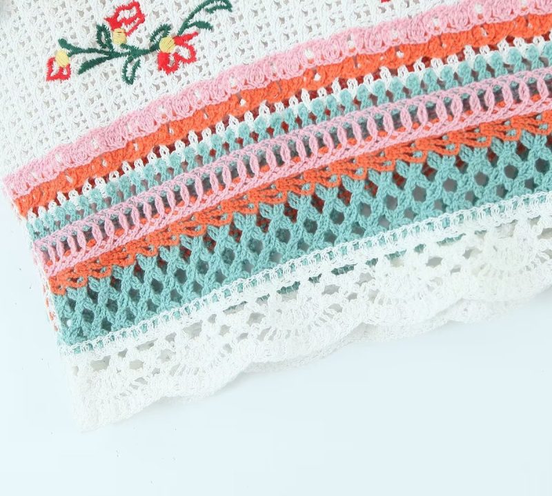 Summer Vintage Embroidery Tassel Suspender Short Camisole - Image 10