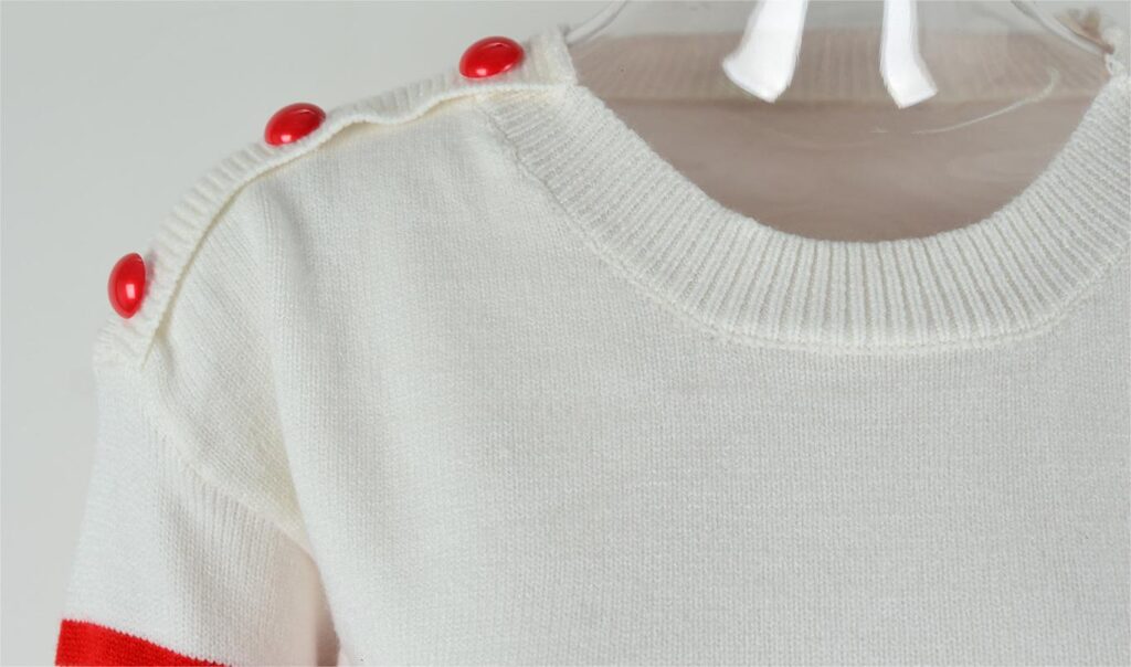 Autumn Winter Pullover Patchwork Button Sweater Striped Stitching Knitwear - Image 5