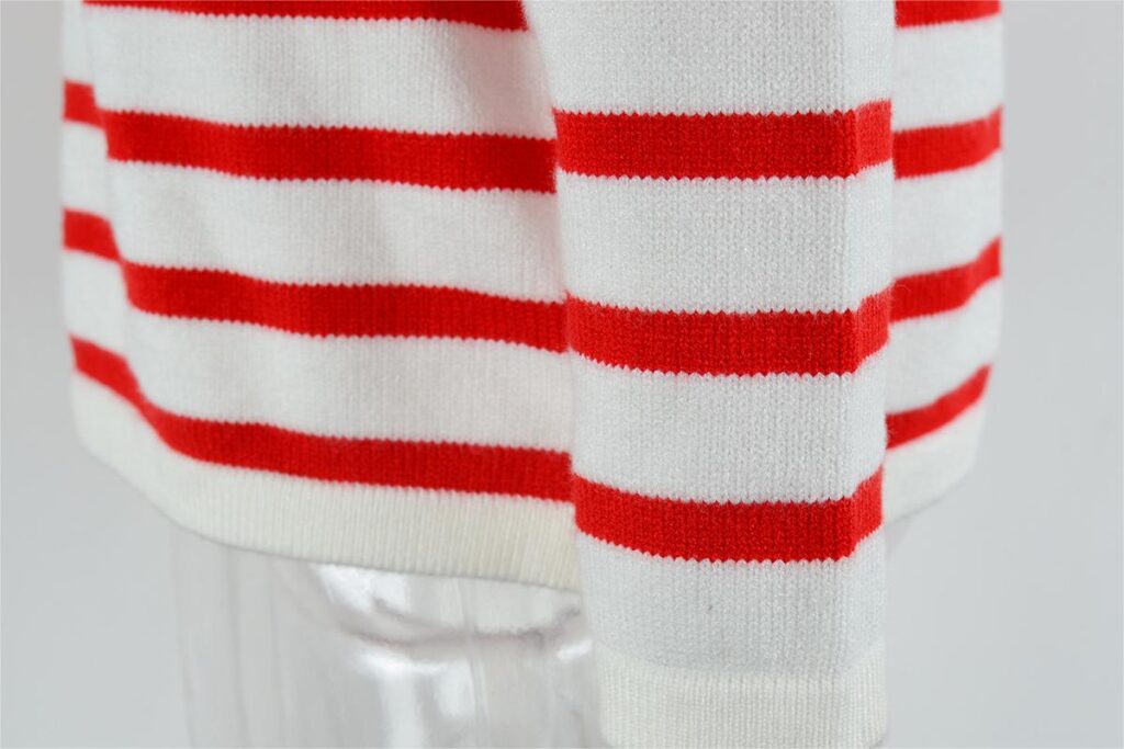 Autumn Winter Pullover Patchwork Button Sweater Striped Stitching Knitwear - Image 7
