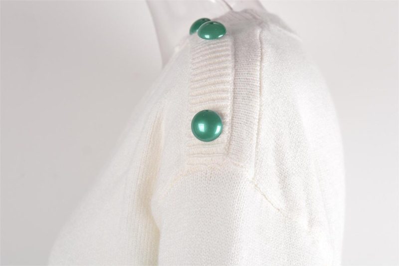 Autumn Winter Pullover Patchwork Button Sweater Striped Stitching Knitwear - Image 9