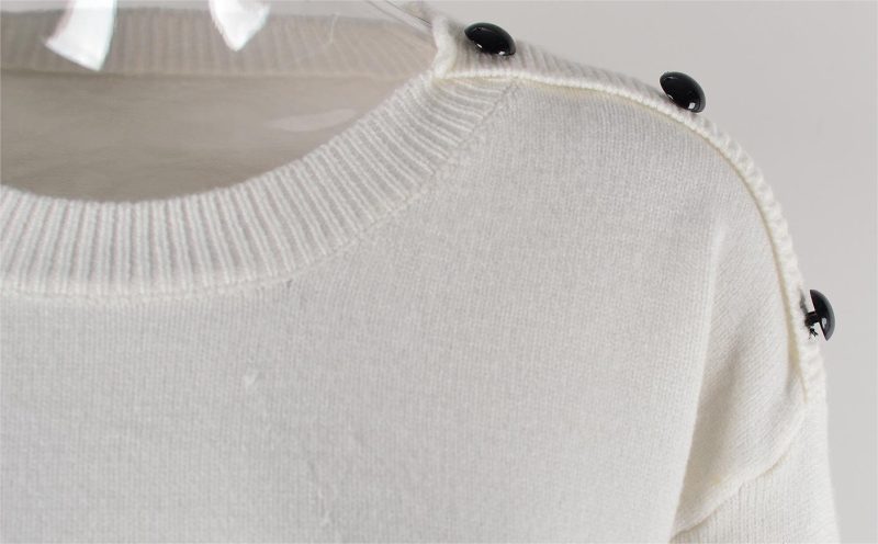 Autumn Winter Pullover Patchwork Button Sweater Striped Stitching Knitwear - Image 12