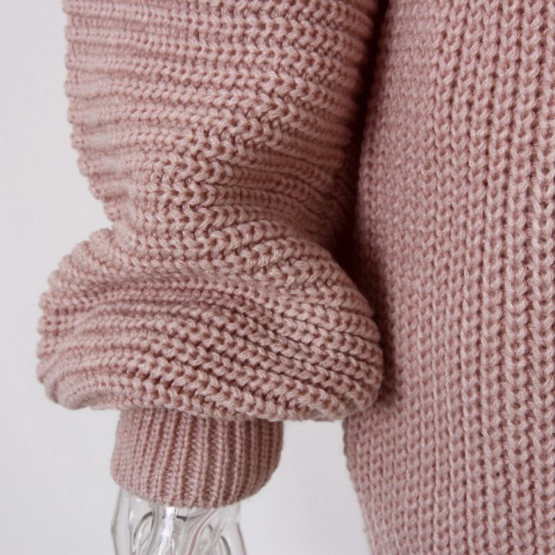 Autumn Winter  Long Sleeve off Shoulder Casual Loose Knitted Sweater Dress Women Clothing - Image 4