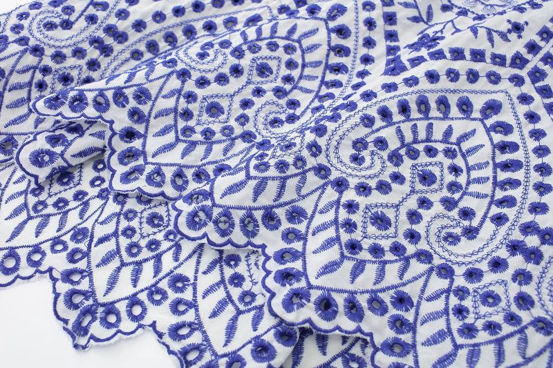 Spring Hollow Out Cutout Eyelt Embroidered Strap Ethnic Dress - Image 3