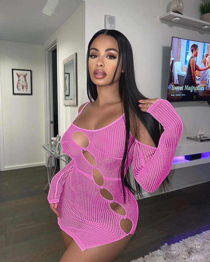 Women Clothing Spring Knitted Sweater with Suspenders Hollow Out Cutout Nightclub Sheath Sexy Dress - Image 3