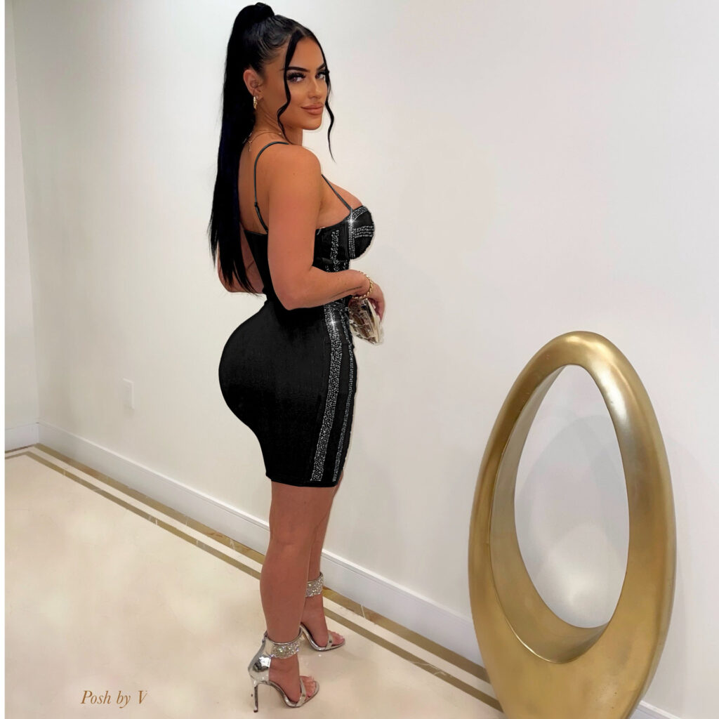 Spring Summer Straps Tulle Rhinestone Nightclub See-through Sexy Dress - Image 4