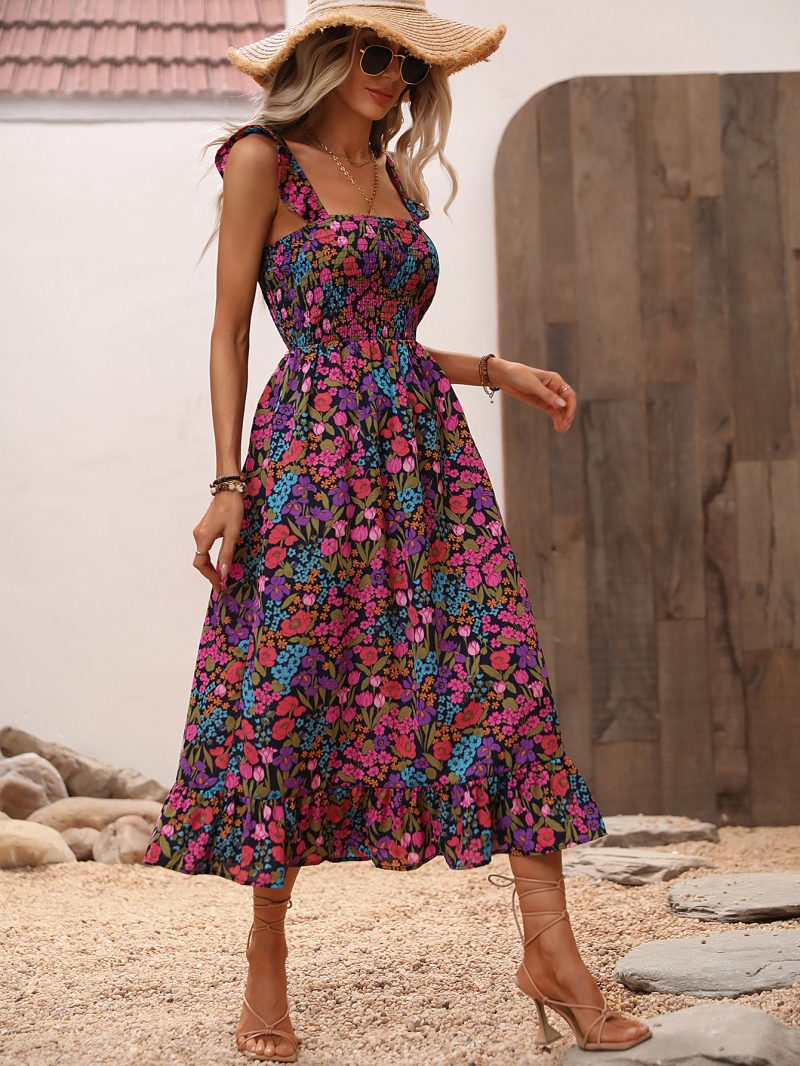 Women Clothing Casual Sling Floral Dress - Image 5