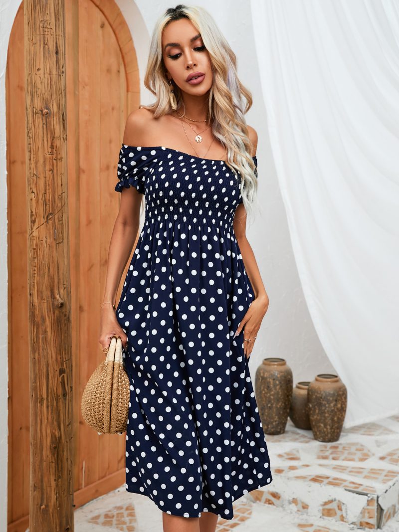 Women Clothing Dress Summer Floral Print off Shoulder Chest Wrap Women Clothing - Image 3