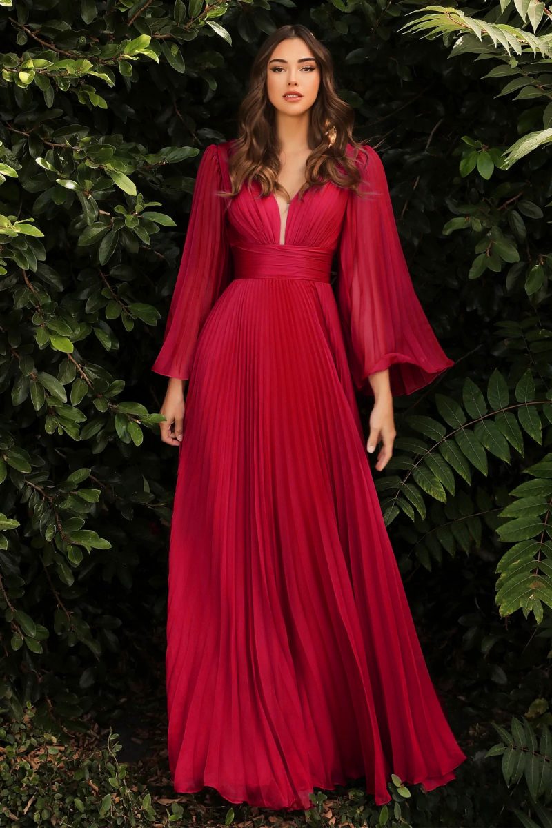 Women Sexy Deep V Plunge Plunge Long Sleeve Dress Slim Dress - Image 2