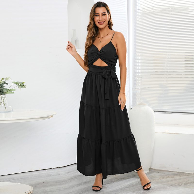 Slim Graceful Tube Top Cami Dress Summer Women Solid Color Dress - Image 2