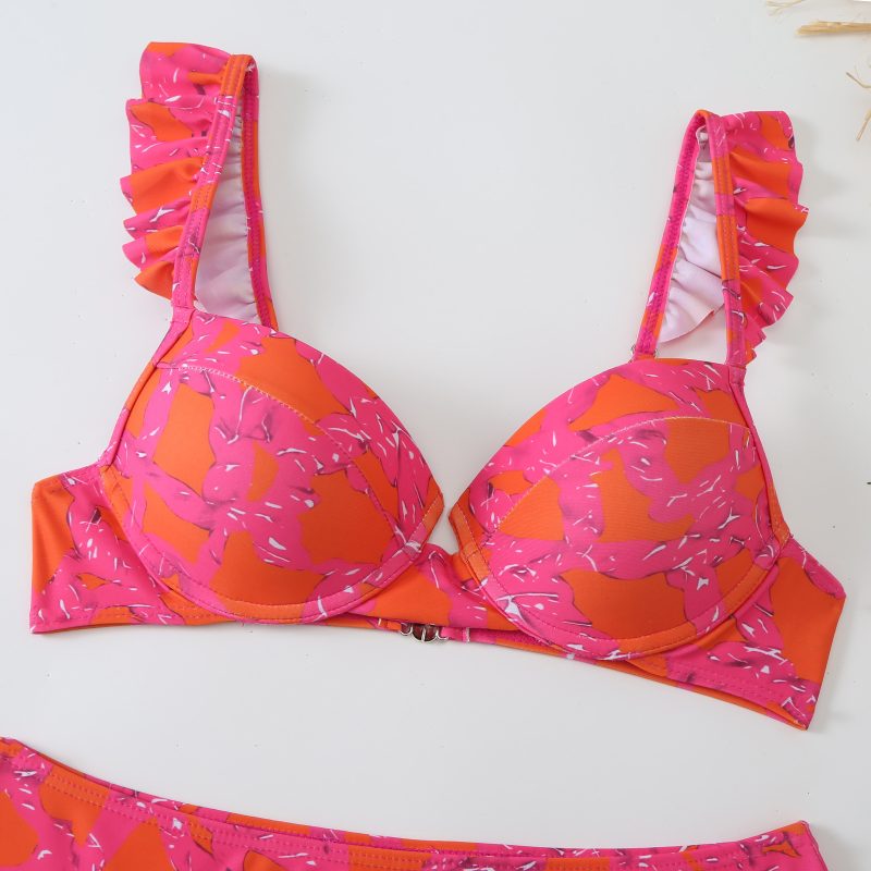 Women Push up Bikini Sexy High Waist Bikini Split Swimsuit Set Chiffon Dress - Image 4