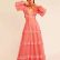 Design Embroidered Dress Autumn V neck Long Sleeve Hollow out Cropped Ruffled Dress