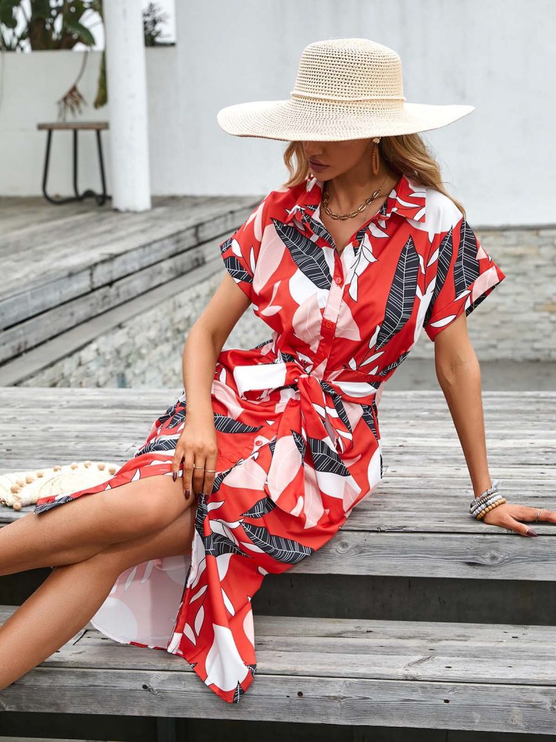 Women Clothing Popular Dress Summer Close Fitting Single Breasted Women Clothing - Image 2