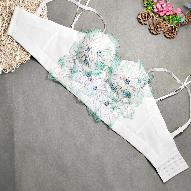 Women Outer Wear Niche Boning Corset Boning Corset Tube Top Fresh Sweet Beaded Top - Image 5