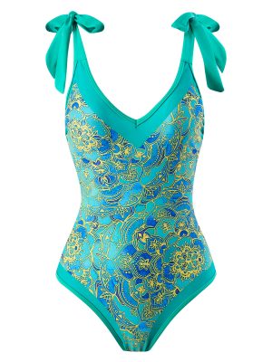 Women Sexy One Piece Swimsuit Women  Skinny Slimming Retro Tied Swimsuit Suit Chiffon Dress