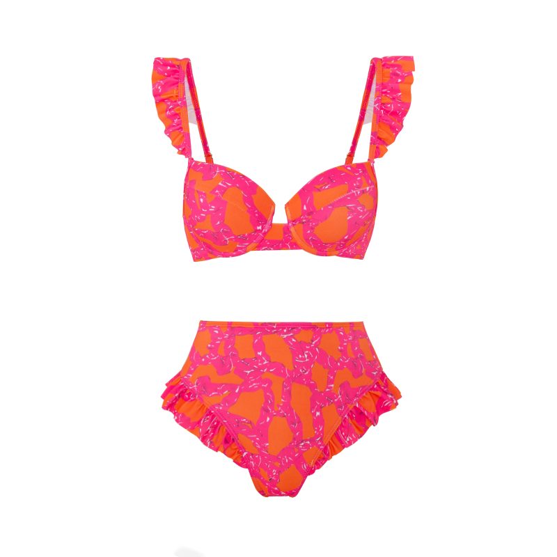 Women Push up Bikini Sexy High Waist Bikini Split Swimsuit Set Chiffon Dress - Image 2