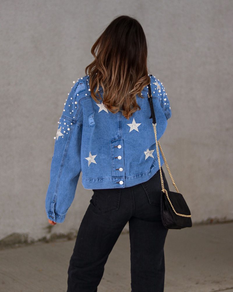 Heavy Industry Beads Women's Loose Denim Jacket - Image 2