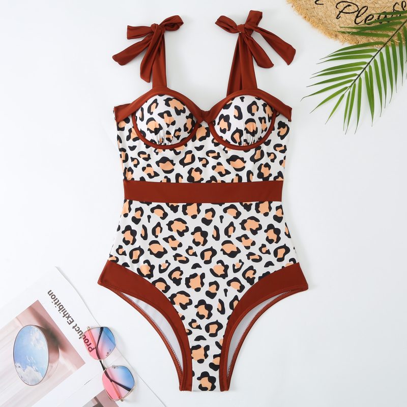 Women Sexy One Piece Swimsuit Women Tight Conservatively Thin Retro Hard Bag Swimsuit Chiffon Dress - Image 2