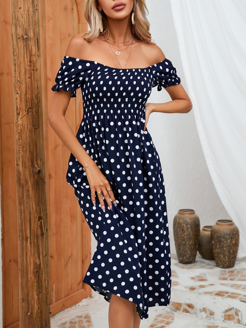 Women Clothing Dress Summer Floral Print off Shoulder Chest Wrap Women Clothing - Image 2