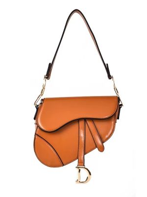 Luxury PU Leather Saddle Bag for Women – Designer Fashion Shoulder Crossbody Handbag with Wide Strap