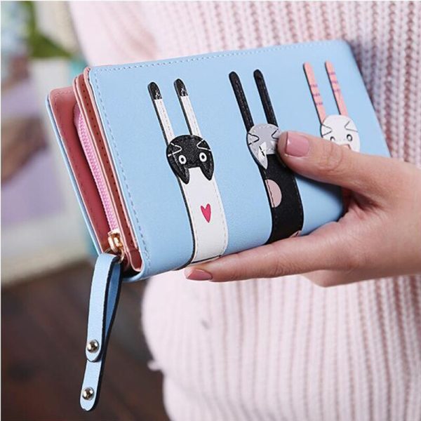 New Fashion Envelope Women Wallet Cat Cartoon Wallet Long Creative Female Card Holder - Image 2