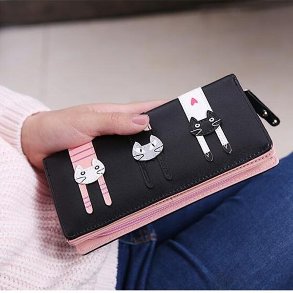 New Fashion Envelope Women Wallet Cat Cartoon Wallet Long Creative Female Card Holder - Image 3