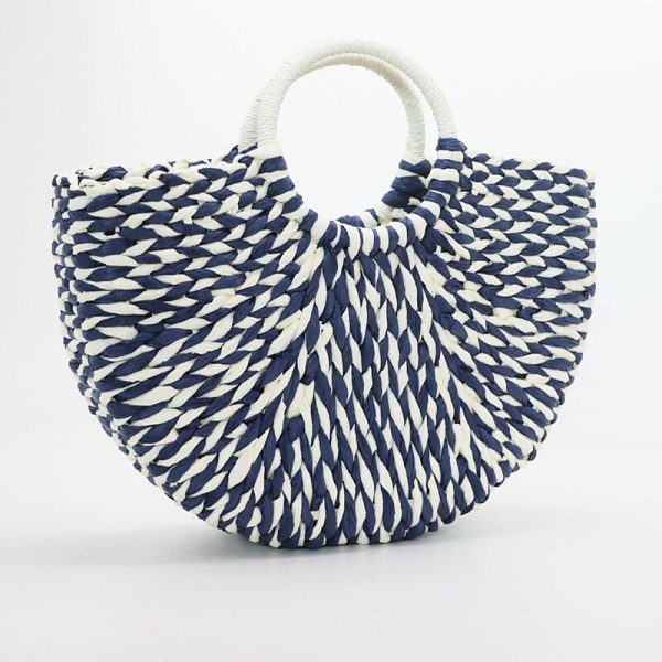 New Summer handmade Bags Women Pompon Beach Weaving Ladies Straw Bag Wrapped Beach Bag - Image 2