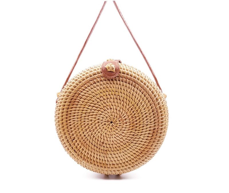 Women Summer Rattan Bag Handmade Round Straw Bags - Image 5