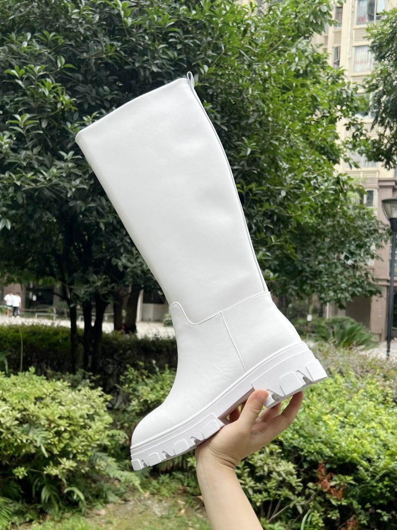 Vanessa's Women Knee High Boots Genuine Leather Low Heel Chelsea Winter Warm Shoes - Image 7