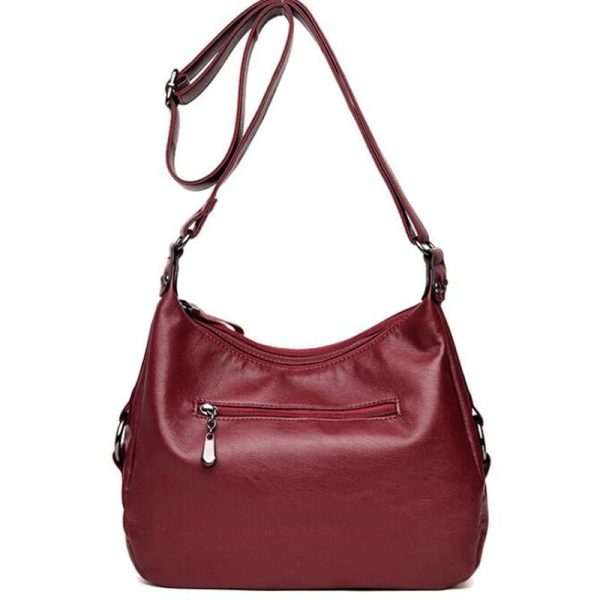 Soft Leather LUXURY bags handbags women famous brands Solid Double Zipper Bag - Image 5