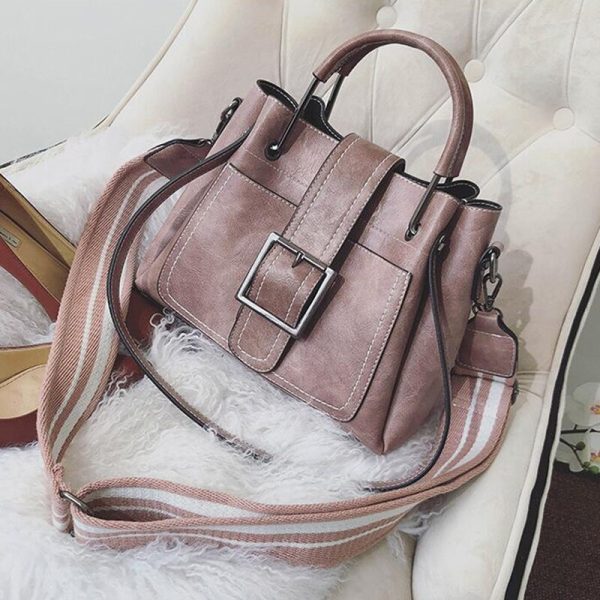 Women Handbag Ladies Soft Pu Leather Bag Pin Type Women Solid Fashion Shoulder Bags Metal Handle Casual Tote Bag - Image 4