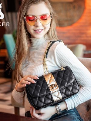 Vanessas Women Crossbody Shoulder Bag Diamond Lattice Handbag Lady Purse Split Leather Chain Strap Messenger Bag Valentine Day Gift