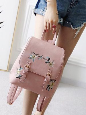 Vanessa’s Floral PU Leather Teen Backpack