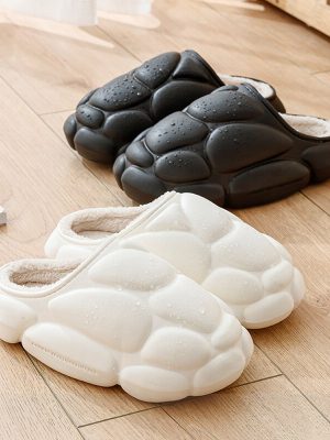 Women’s Winter PU Leather Slippers – Non-slip, Comfortable, and Warm for Casual Wear