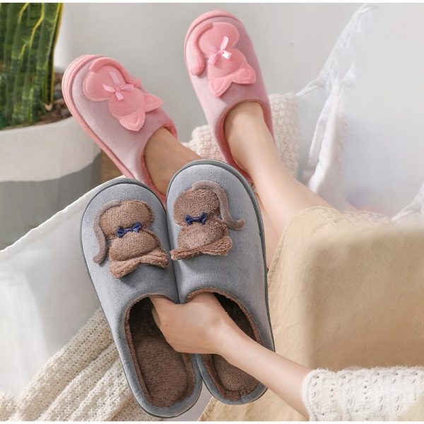 Vanessas Winter Women's Slippers Cute Cartoon Women Warm Plush Woman Slip On Flat