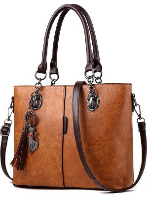 Vanessas Big Ladies Hand Bag For Women Solid Shoulder Bag Leather Handbag