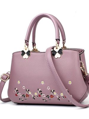 Women Leather Handbag Women Tote Bag Female Leather Shoulder Bag Women Embroidery Flower Handbag sac a main Ladies Hand Bag