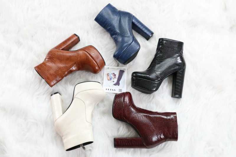 Vanessa's Platform PU Leather Ankle Boots Round Toe Warm Fur Winter Women Shoes Zipper Square High Heel - Image 6