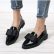 Vanessas Women Autumn Shoes Bowtie Patent Leather Flats Low Heels