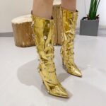 Ladies High Heels Women's Water Diamond Pointed Toe Modern Boots - Image 4