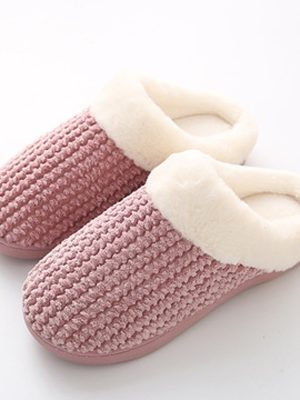 Vanessas Women’s Slippers Winter Warm Plush Women Home Cotton Shoes Slingback Indoors Slipper