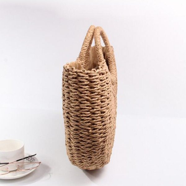 Summer Beach Bag Hand Woven Straw Bags Fashion Women Casual Tote Large Capacity Shopping Bag - Image 2