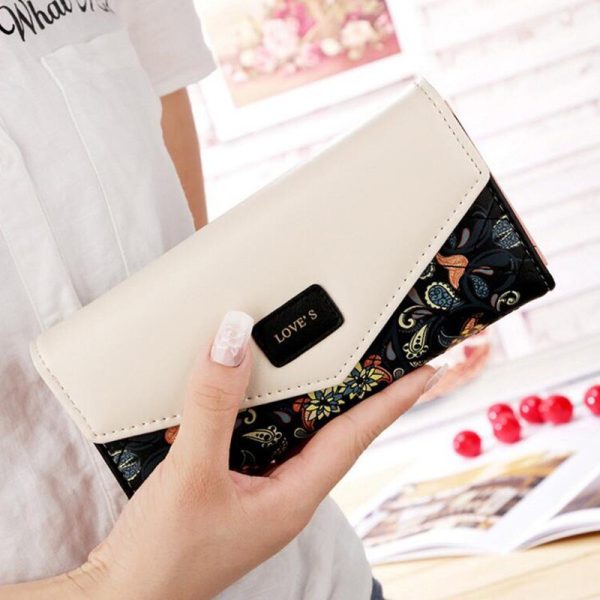 New Fashion Flowers Envelope Women Wallet Hot Sale Long Leather Wallets Popular Change Purse Casual Ladies Cash Purse - Image 4