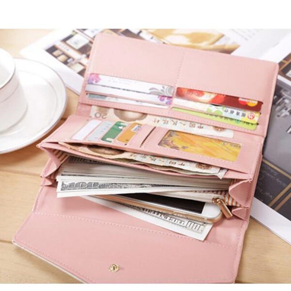 New Fashion Flowers Envelope Women Wallet Hot Sale Long Leather Wallets Popular Change Purse Casual Ladies Cash Purse - Image 6