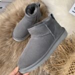 Women's Waterproof Winter Sheepskin Ankle Boots with Fur Lining - Snow Boot Style Flat Warm Shoes - Image 2