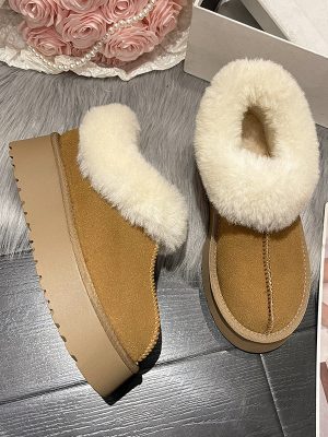 Vanessas Women’s Winter Short Plush Snow Boots – Warm, Comfortable, and Stylish Suede Fur Ankle Boots for Casual Wear