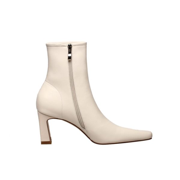 Vanessas Genuine Leather Thick Heel Shoes Winter Fashion Zipper Women Mid Calf Boots - Image 5