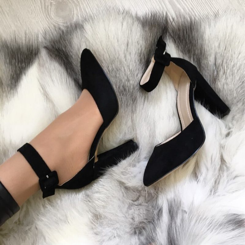 Women Pumps Fashion Women Shoes Party Wedding Super Square High Heel Pointed Toe Red Wine Ladies Pumps Size 34-43 - Image 2