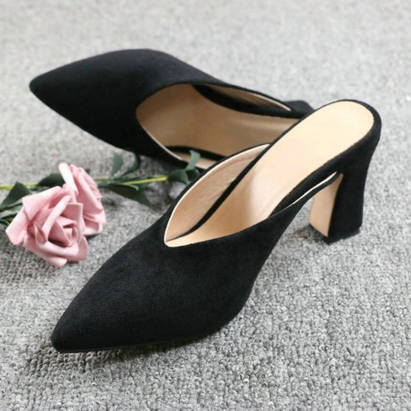Vanessa's Women Sandals Leopard PU Leather Square Heel Women Pumps - Image 2