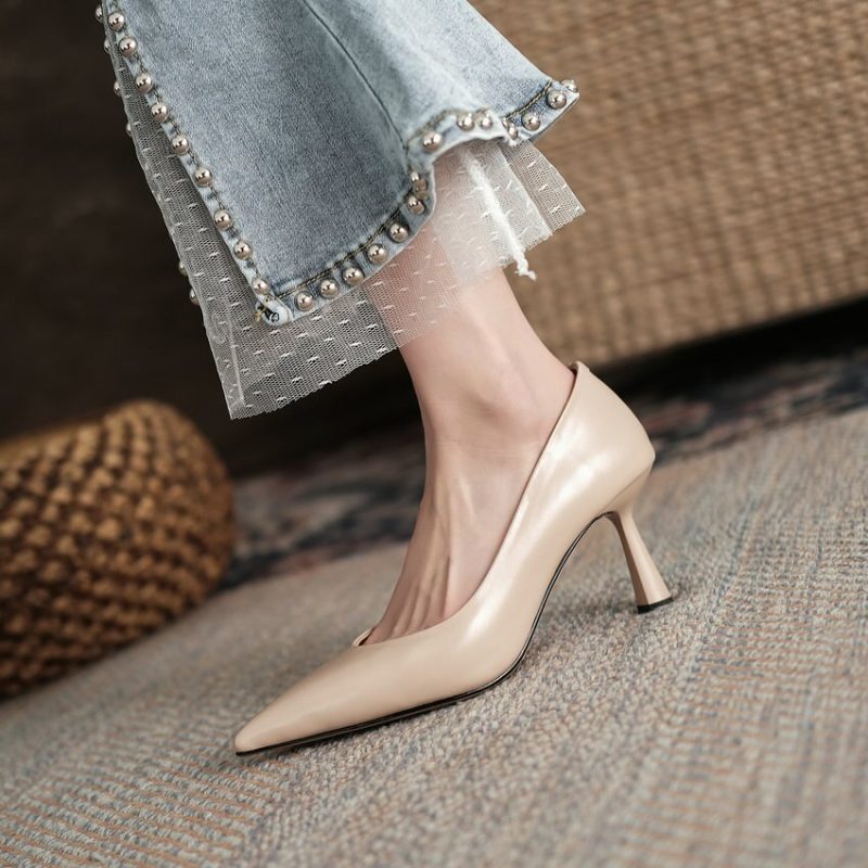 Vanessa's Genuine Leather Women Pumps Sexy Thin High Heels - Image 5