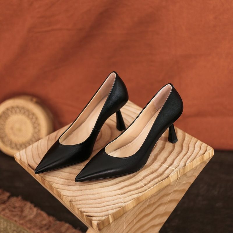 Vanessa's Genuine Leather Women Pumps Sexy Thin High Heels - Image 2